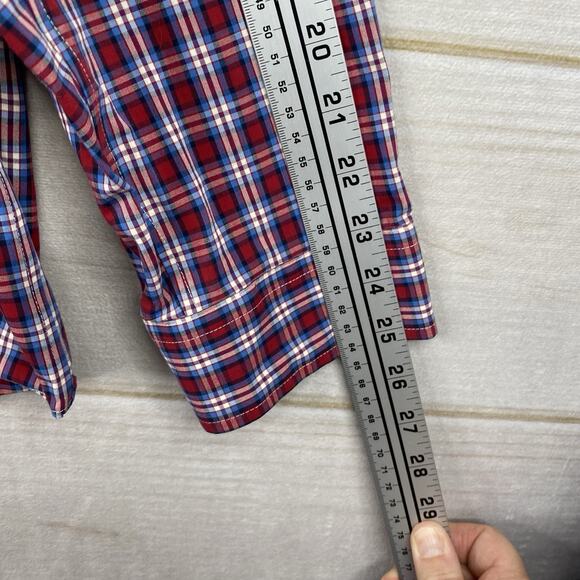 LL Bean Shirt Mens XL Red White Blue Plaid Traditional Fit Button Down Long Slv - Picture 10 of 10
